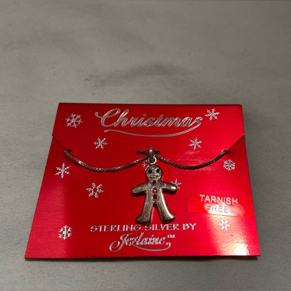 Sterling Silver Gingerbread Man Necklace